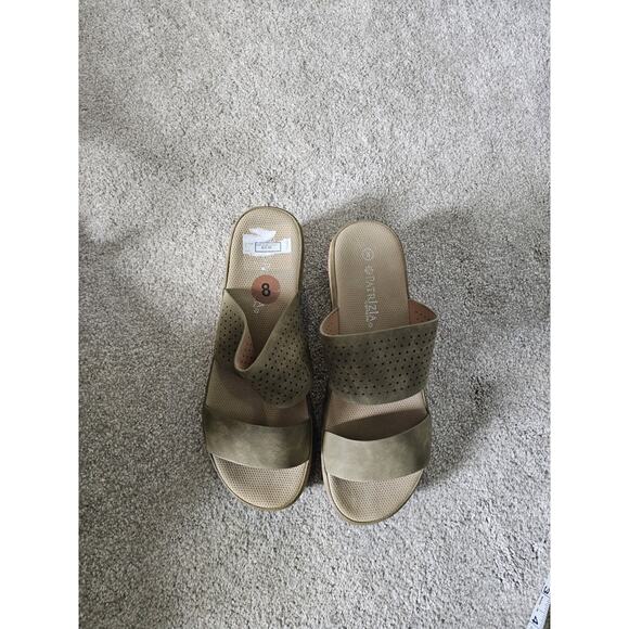 Patrizia Women's Olive Slide Sandals Size 8 - Picture 1 of 7